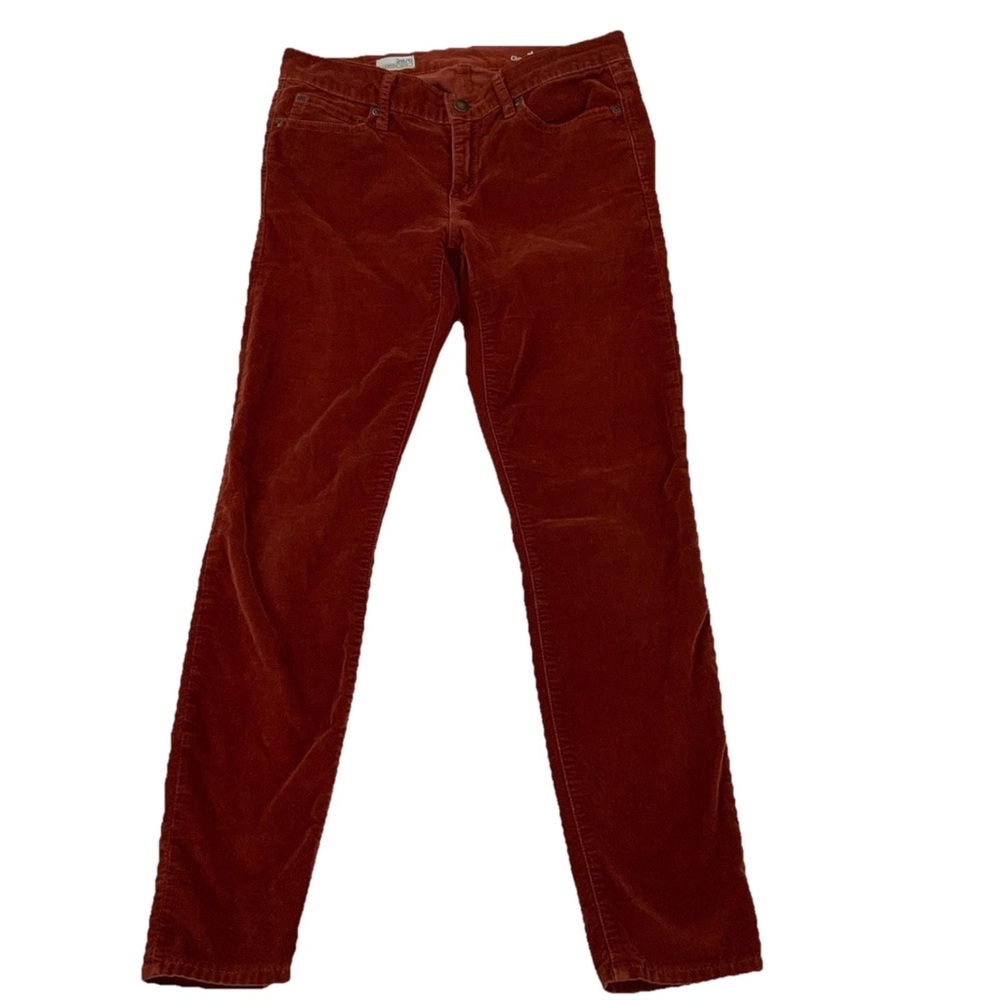 GAP Mid Rise Rust Corduroy Legging Jeans Pants Size 28/6 Stretch 5 Pocket 30x28